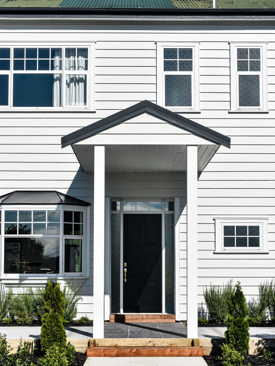 Duco entry door black displayed in a house