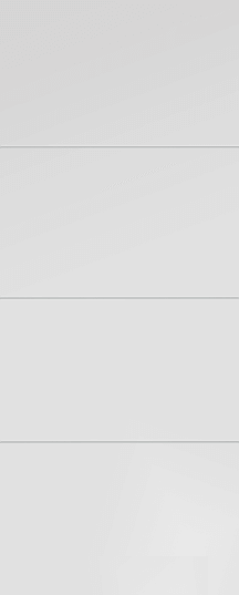 Duco entry door in grey - with 3 horizontal lines patterned across the door evenly