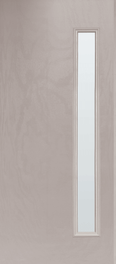 Duco entry door with vertical side panel on the right hand side of the door