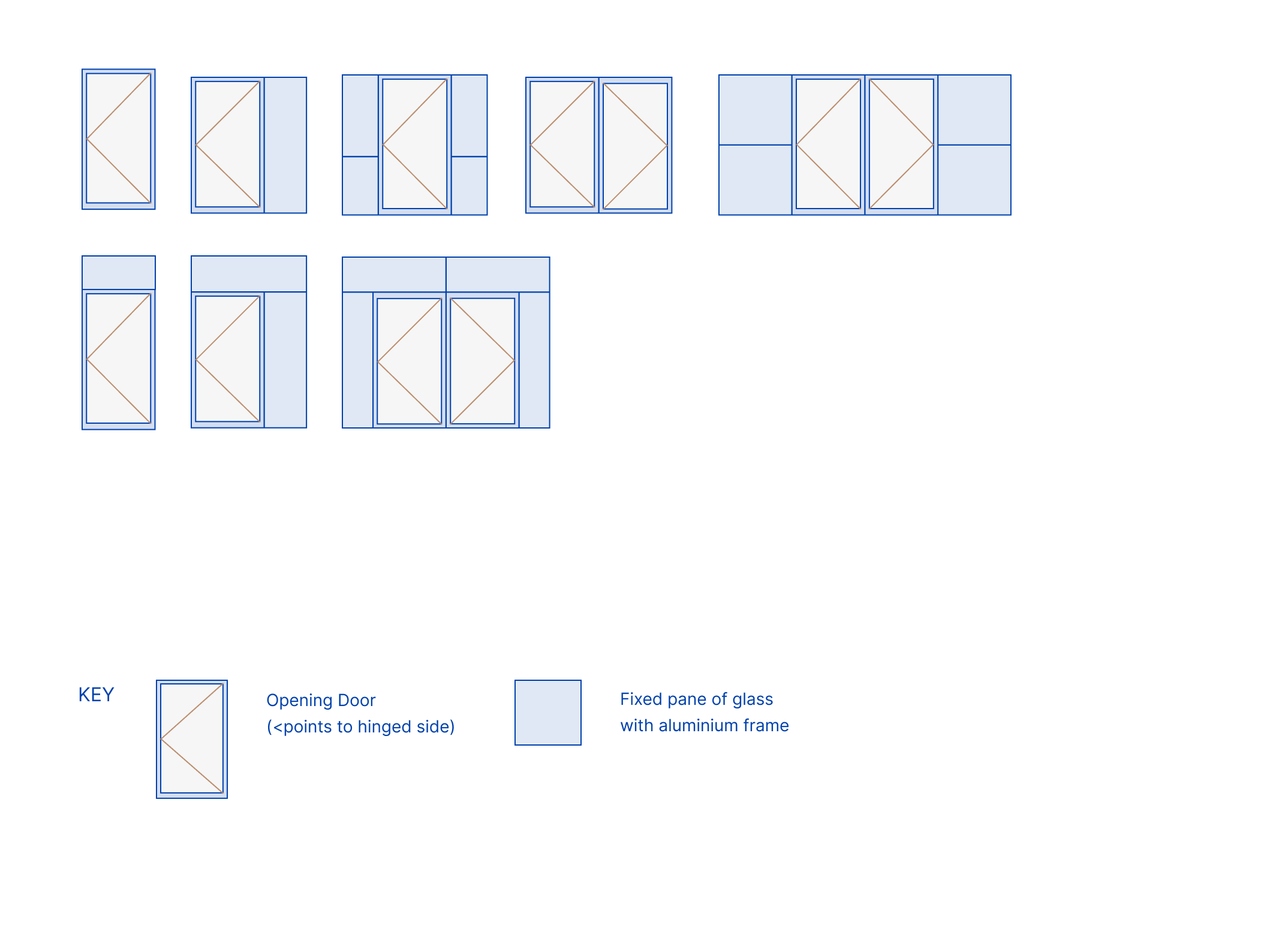 Duco Entry Door Configurations diagrams