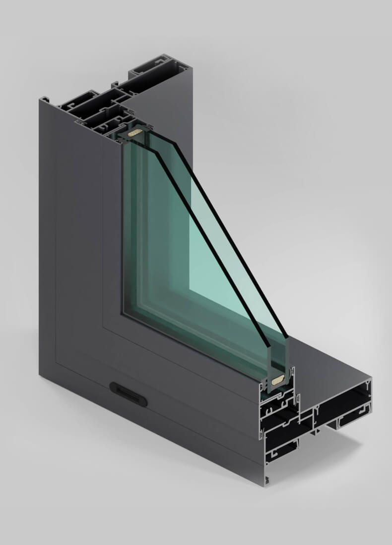 Duco sample of commercial glass glaze with corner setting